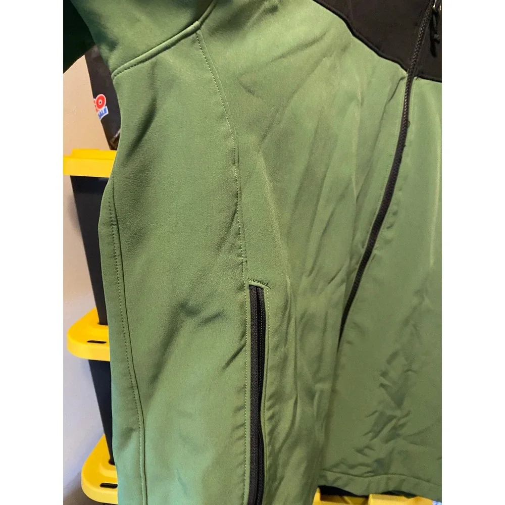 The North Face Apex Bionic Mens Softshell Jacket Green Black‎ Full Zip Windproof